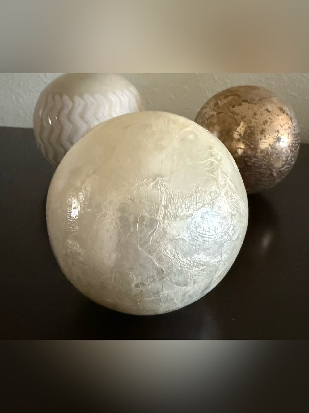 Pier 1 Decorative Orbs Set of 3 | 4” Spheres Home Decor - Picture 3 of 5
